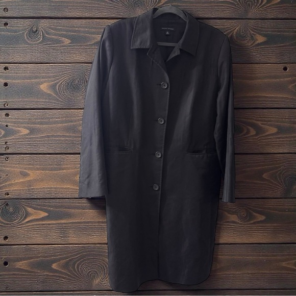Banana Republic Black Trench Coat Size XL